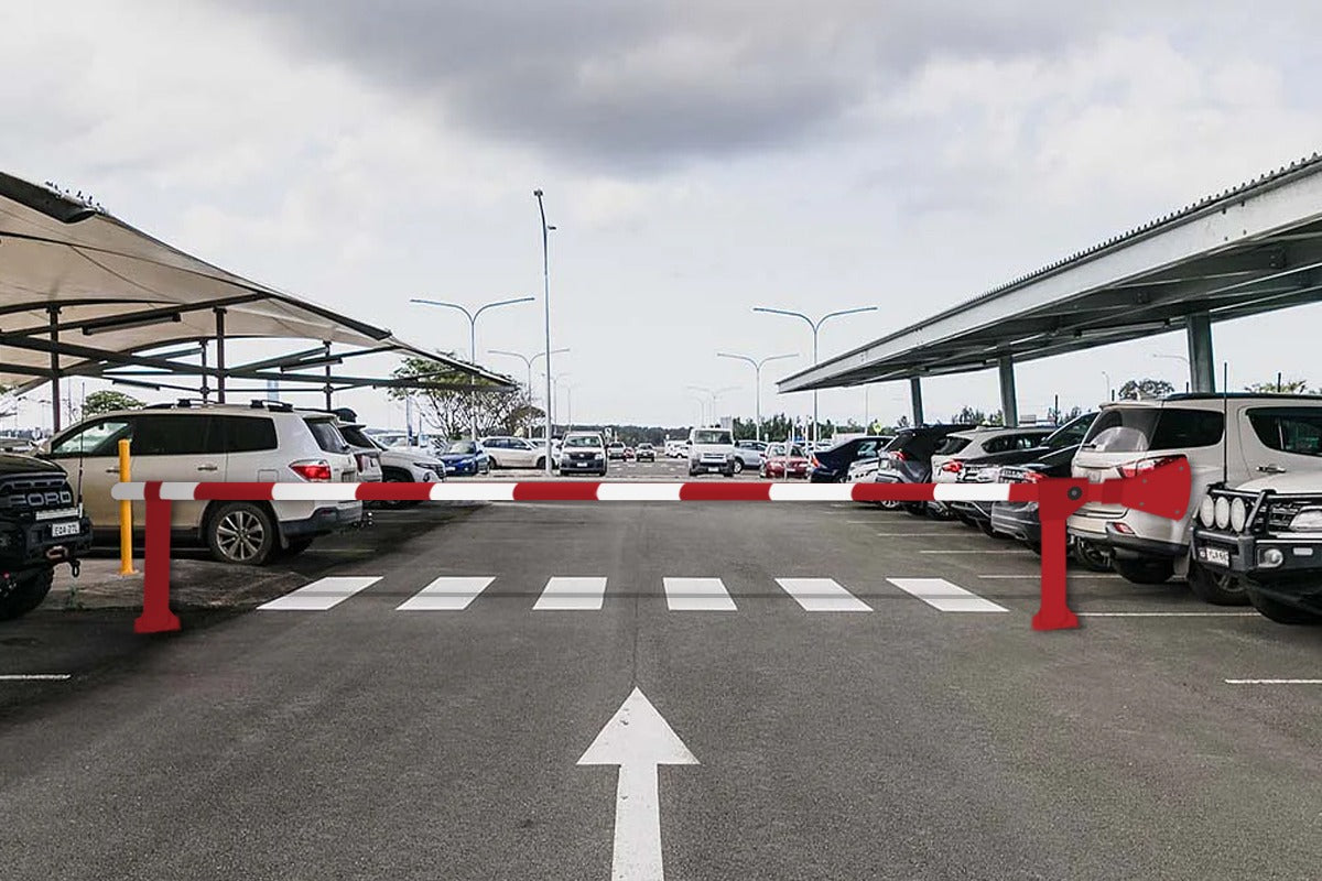 Gray Manual Arm Barrier with Lockable End Rest (Bolt Down)