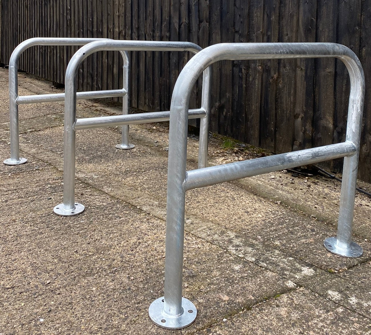 BiltHaus Cycle Stand – 48mm Ø | Secure 2-Bike Rack | Galvanised or Stainless Steel | Ragged or Flanged Fixing Options