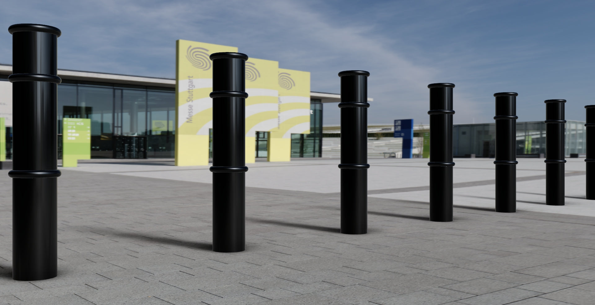 Heavy-Duty Ornamental Steel Bollard – 1000mm Above Ground | Decorative Anti-Ram Post for Driveways, Storefronts & Public Protection