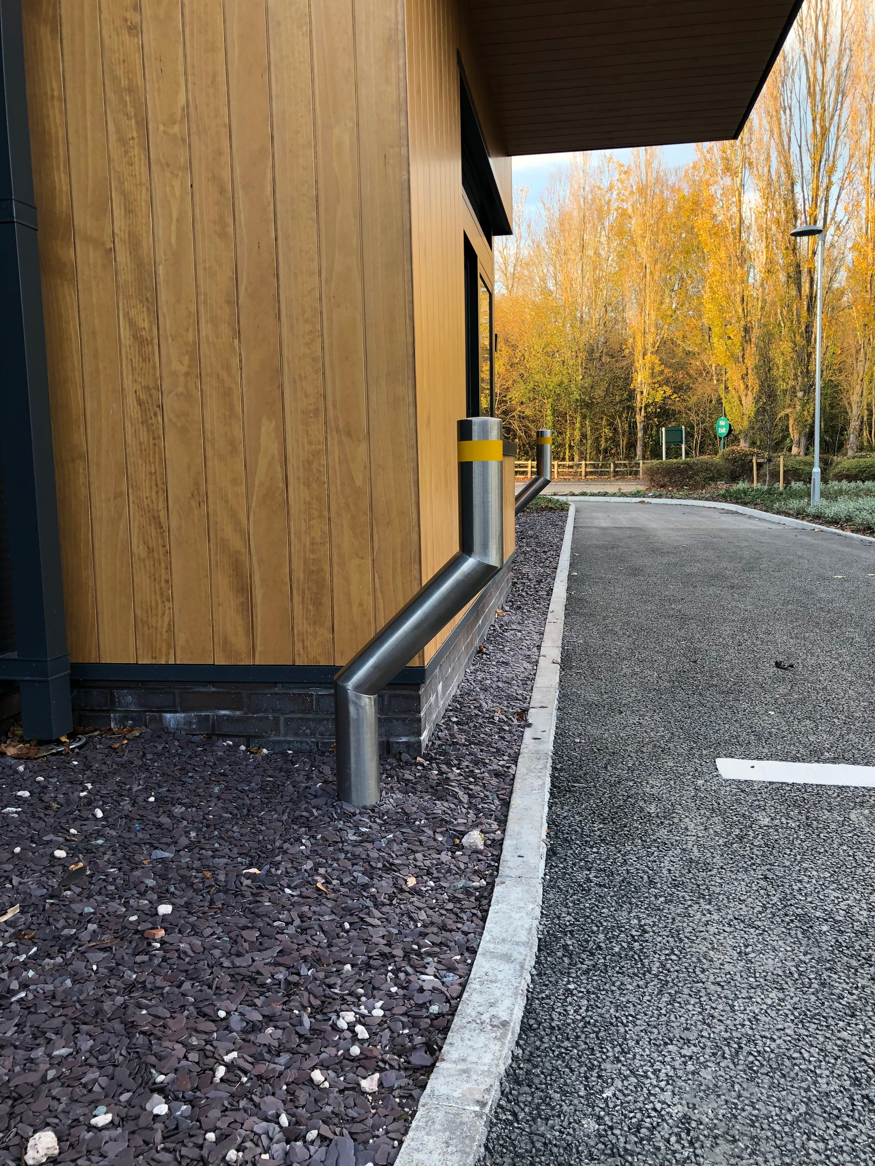 1100mm Cranked Safety Bollard – Above Ground, Impact-Resistant Steel Barrier for Pathways & Car Parks