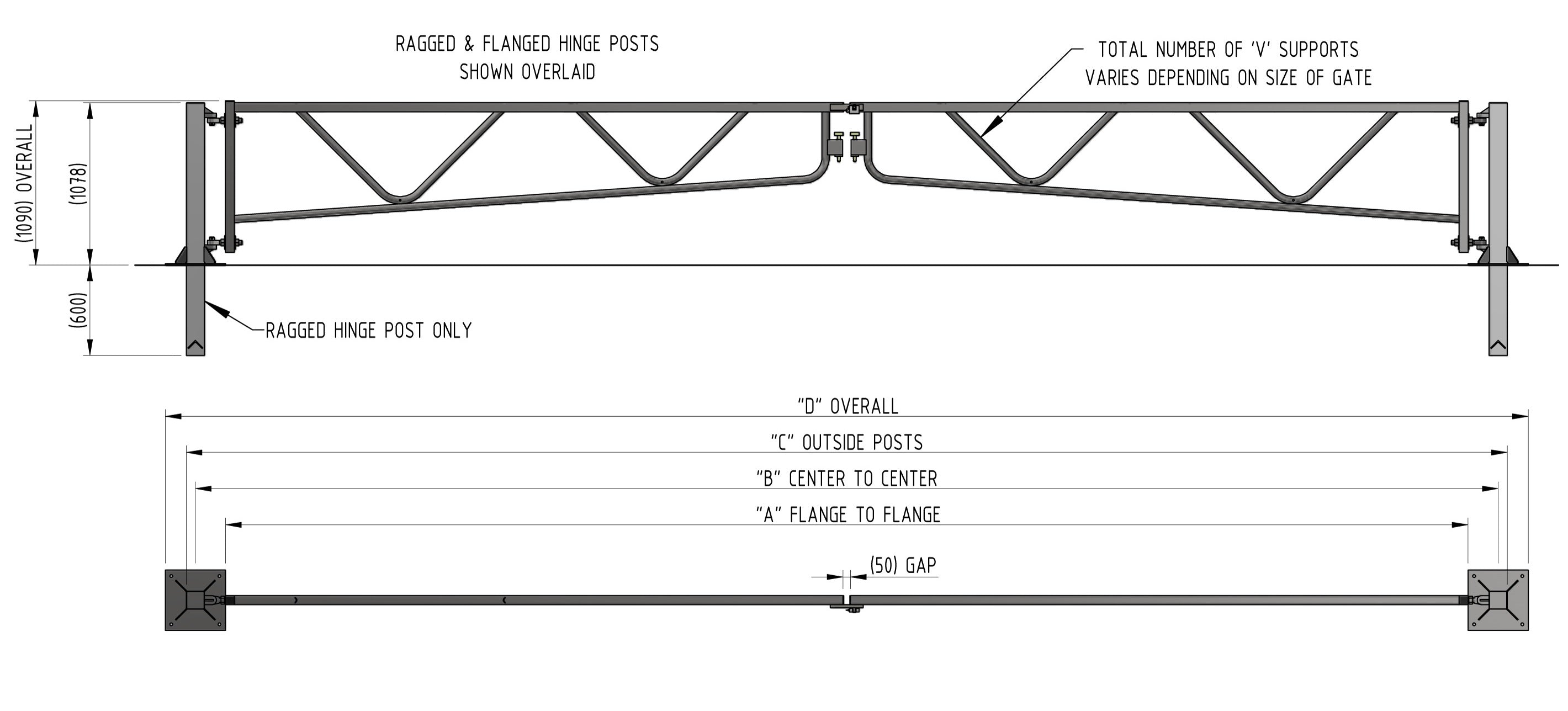 Heavy-Duty Double Swing Security Gate – Manual, 6m–14m, Galvanised or Colour Finish, for Industrial & Commercial Access Control