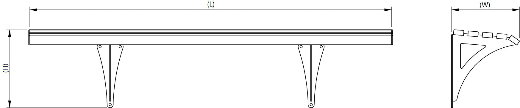 Metrosiq Wall Mounted Leaning Bench – Durable Steel, 1000mm & 1800mm Options – Ideal for Urban Public Spaces