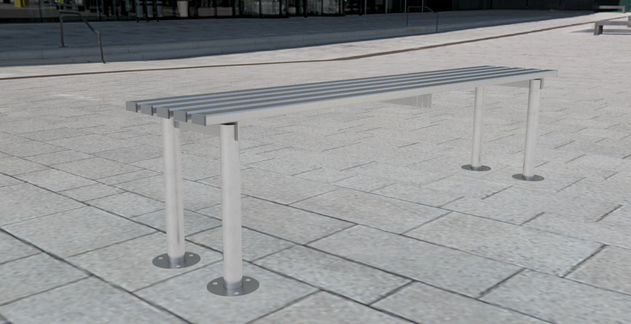 ModuForge 1800mm Steel Bench – Durable Outdoor Seating for Parks & Schools