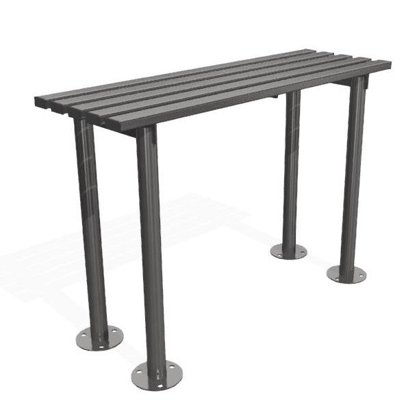 1000mm ModuForge Leaning Perch Bench – Durable Steel, Urban Seating for Transit Zones & Public Areas