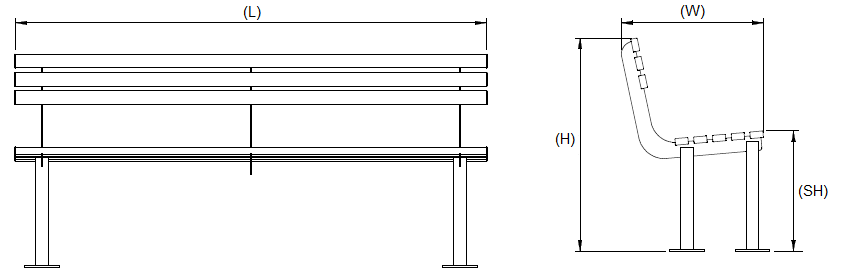 ModuForge 1800mm Galvanised Steel Seat | Robust Outdoor Bench for Parks, Schools & Public Installations