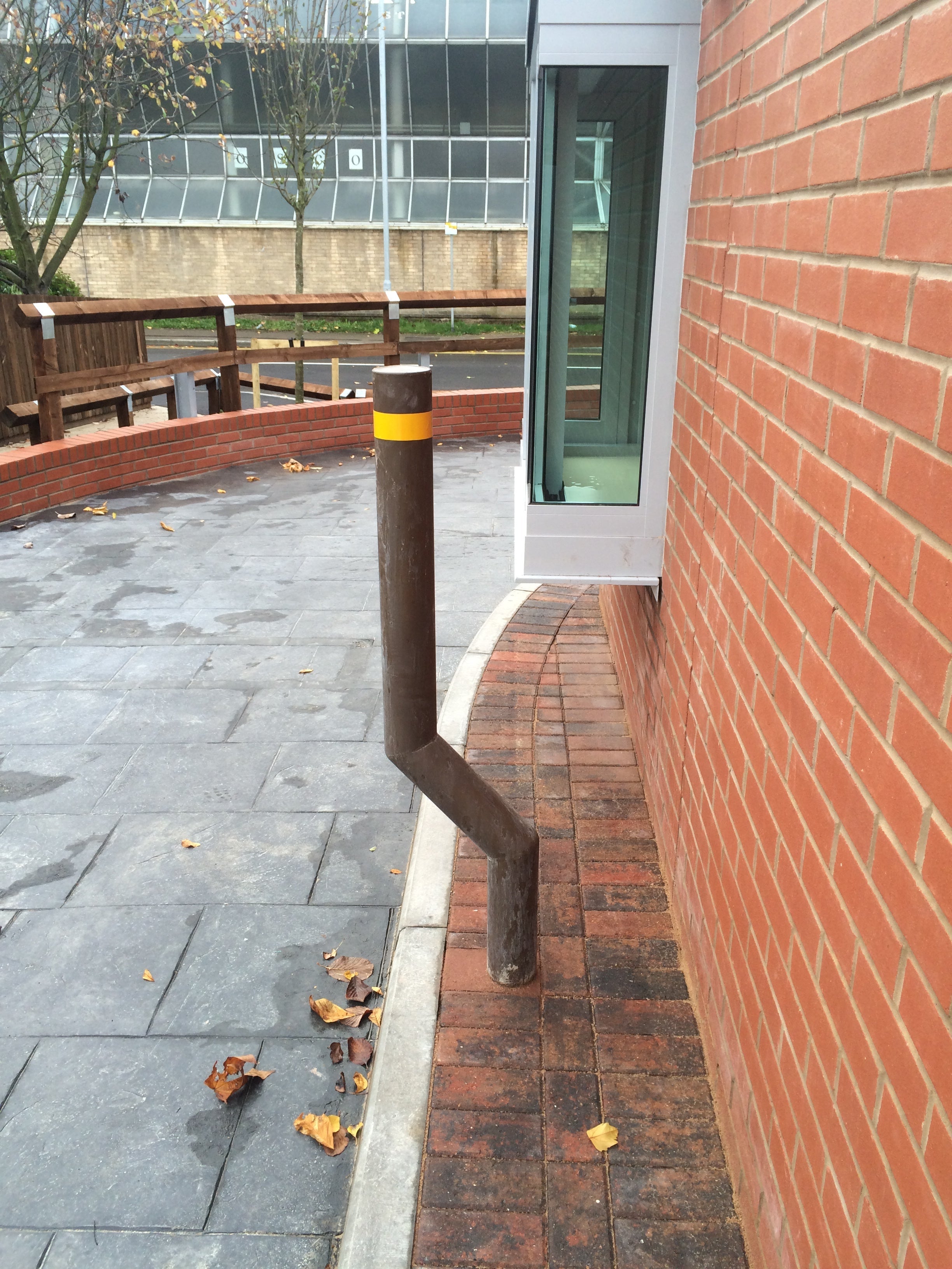 1100mm Cranked Safety Bollard – Above Ground, Impact-Resistant Steel Barrier for Pathways & Car Parks