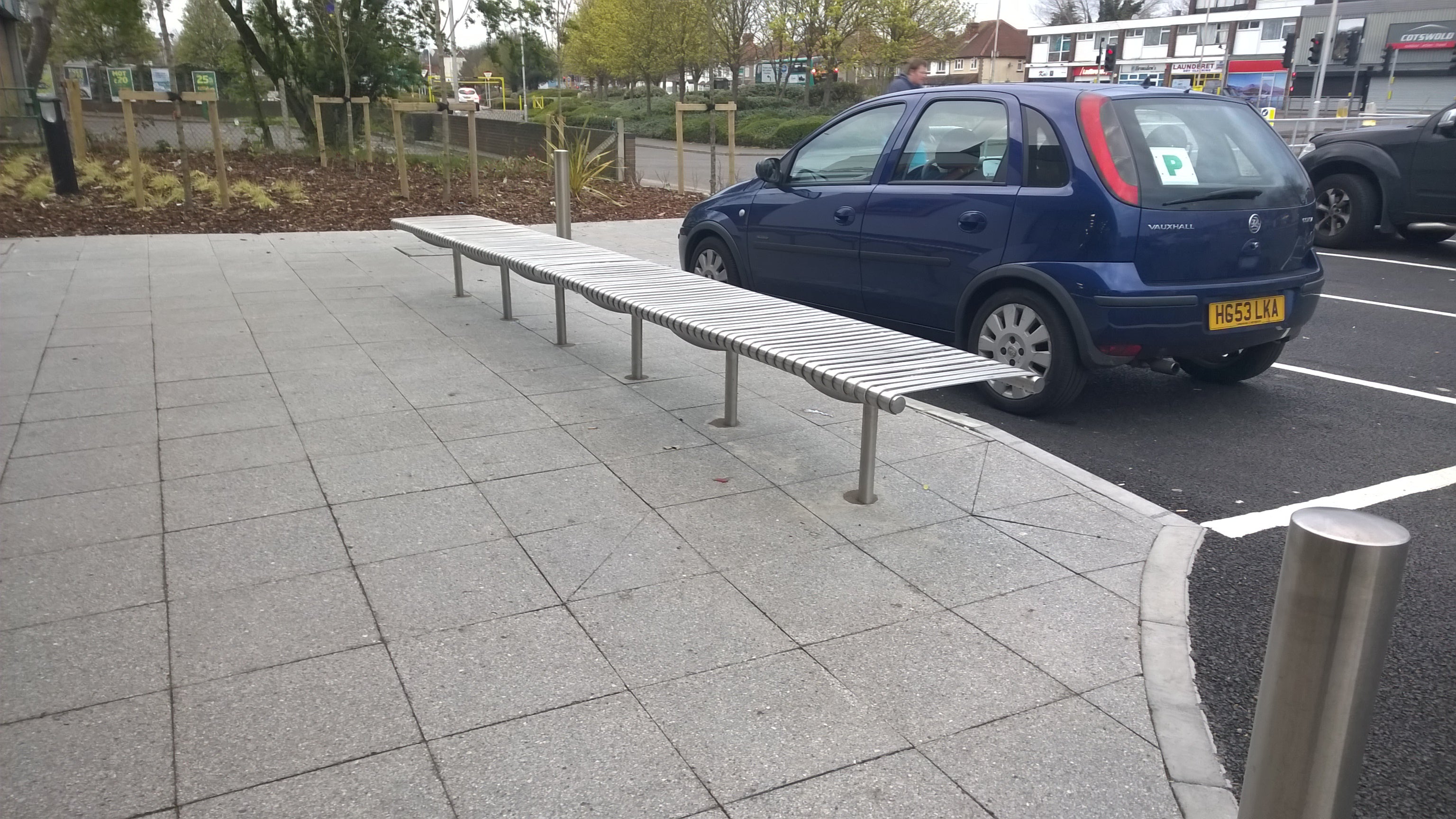 1750mm Duraforgix Compact Steel Bench – Sleek, Heavy-Duty Seating for Public Spaces, Schools & Commercial Areas