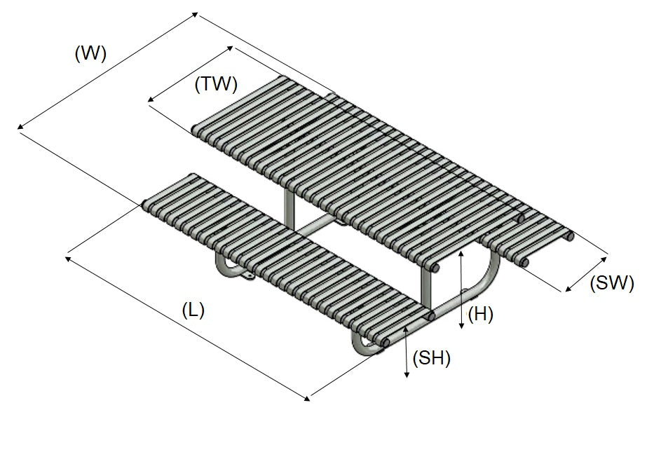 1750mm Duraforgix Heavy-Duty Steel Picnic Table – Ideal for Schools, Parks & Public Spaces