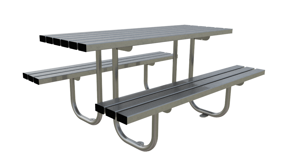 Vantrex 1800mm Galvanised Steel Picnic Table – Heavy-Duty Bolt-Down Outdoor Table for Schools, Parks & Business Sites