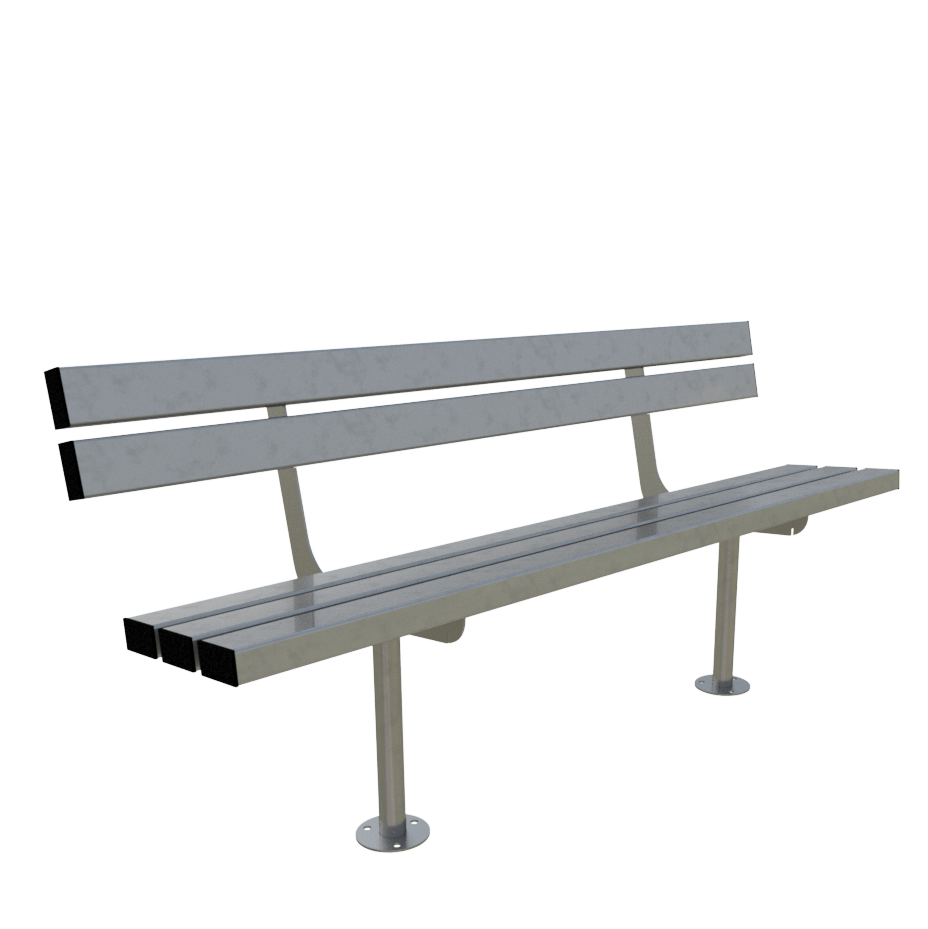 Vantrex 1800mm Galvanised Steel Outdoor Bench – Heavy-Duty Seat for Parks, Schools & Public Spaces