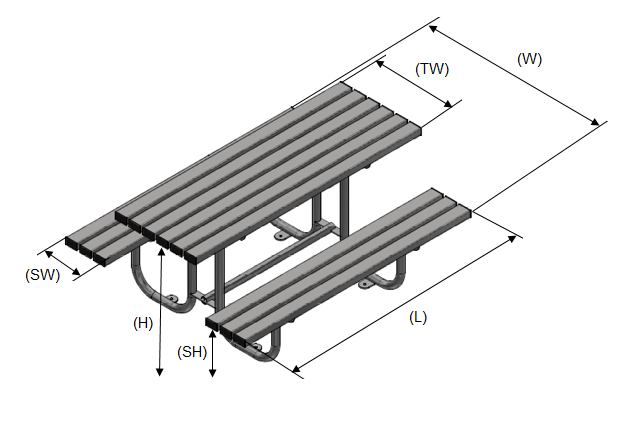 Vantrex 1800mm Galvanised Steel Picnic Table – Heavy-Duty Bolt-Down Outdoor Table for Schools, Parks & Business Sites