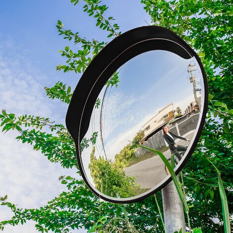 Weatherproof Indoor & Outdoor black Traffic Mirror with Adjustable Holder 1