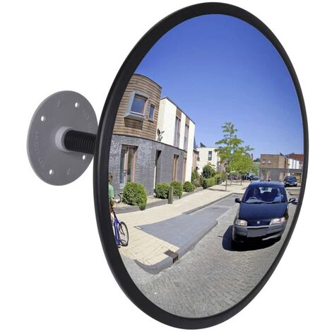 Light Slate Gray Indoor Traffic Convex Acrylic Mirror - Black