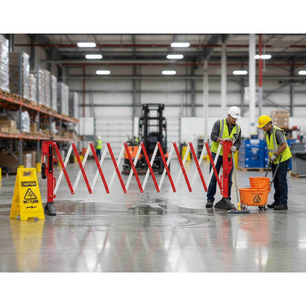 Premium Expanding Barrier System - Compact, Durable, and Versatile for Pedestrian Safety - side view | Barriers Co