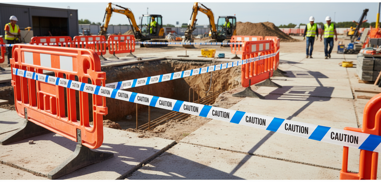 Premium Custom Printed Barrier Tape 250m x 75mm - Lightweight, High-Visibility for Events and Construction Sites