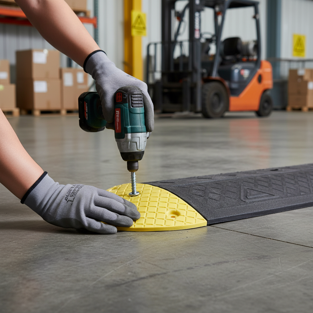 Heavy Duty Yellow Speed Bump Shoulder Section 50mm / 75mm for Road Safety and Traffic Control