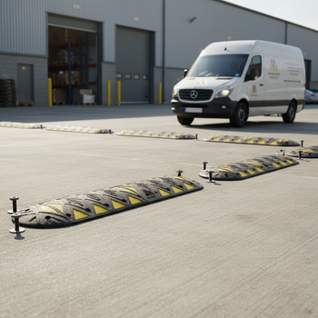 Premium Heavy Duty Speed Bump Kit with Interlocking Design and Reflective Triangles - 75mm Height