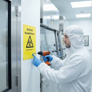 Professional Warning Sign for Infection Risk Class 4 - Durable PVC, Magnetic, and Aluminum Options Available