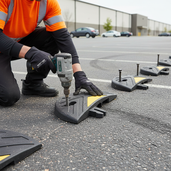 Premium Heavy Duty Speed Bump End Shoulder Section Available in 50mm and 75mm for Enhanced Road Safety