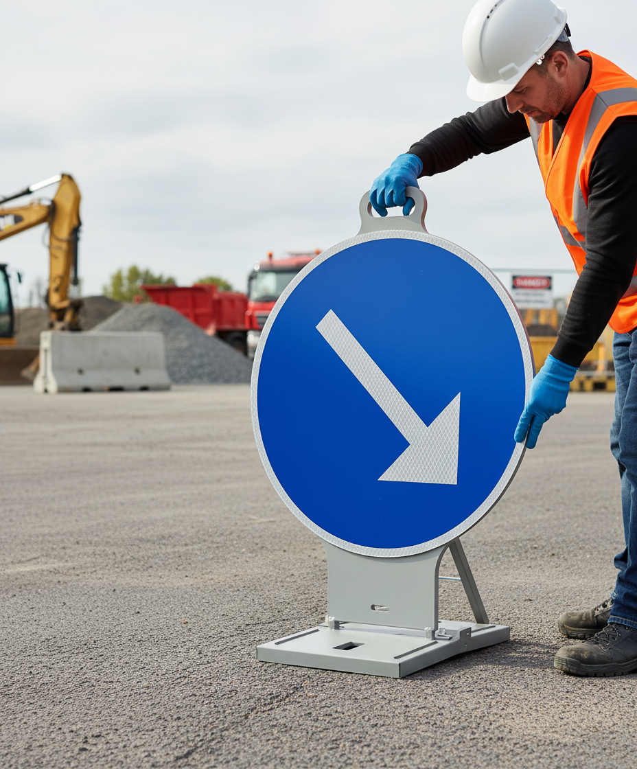 Premium Portable Sign with Handle - Easy to Move for Temporary Directional Guidance