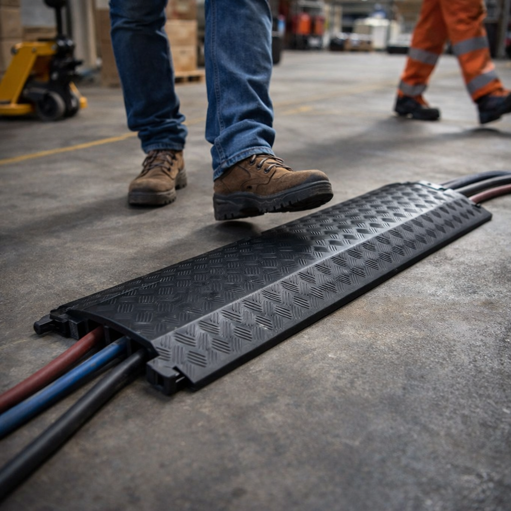 3 Channel Cable Protector – Black – 2,000kg Capacity – Indoor/Outdoor