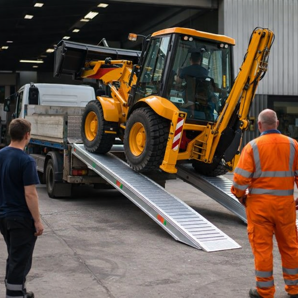 Aluminium Loading Ramps – 4500mm x 400mm x 4120kg – Plant & Digger Use