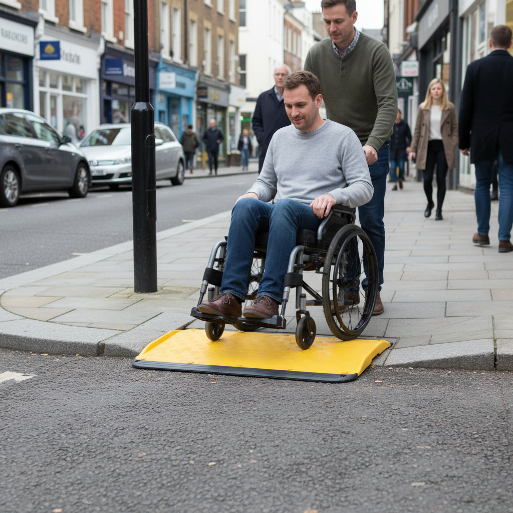 Premium Heavy Duty Wheelchair Kerb Ramp with Non-Slip Design and 350kg Load Capacity - Ideal for Safe Access