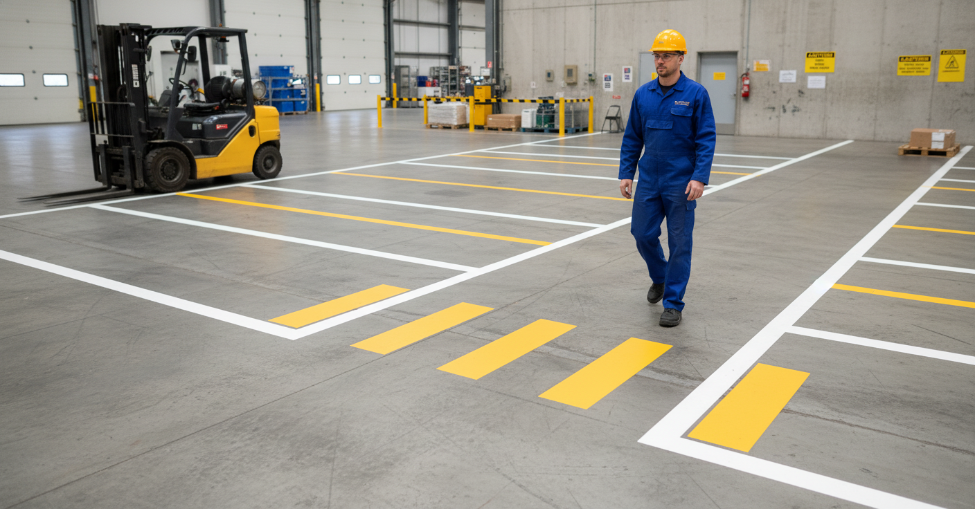 Premium Thermoplastic Traffic Lines in White/Yellow for Permanent Parking Delineation - High Abrasion Resistance and Quick Installation