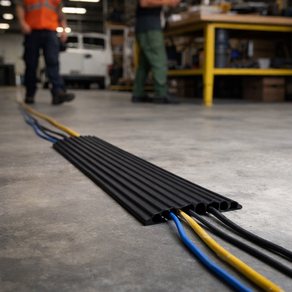 Cable Protector – 4 Channels – Non-Slip Surface – Indoor Use