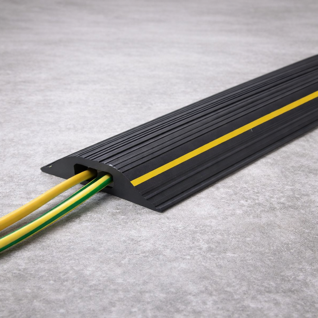 1-Channel Floor Cable Protector – 15mm x 5mm – Premium – Indoor/Outdoor Use