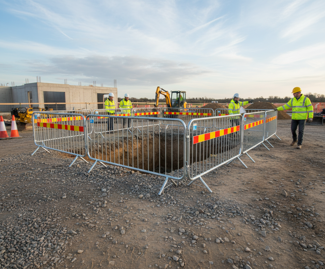 Premium Heavy Duty Crowd Barrier with Fixed Foot for Event Management and Queue Control, Galvanized Steel Construction