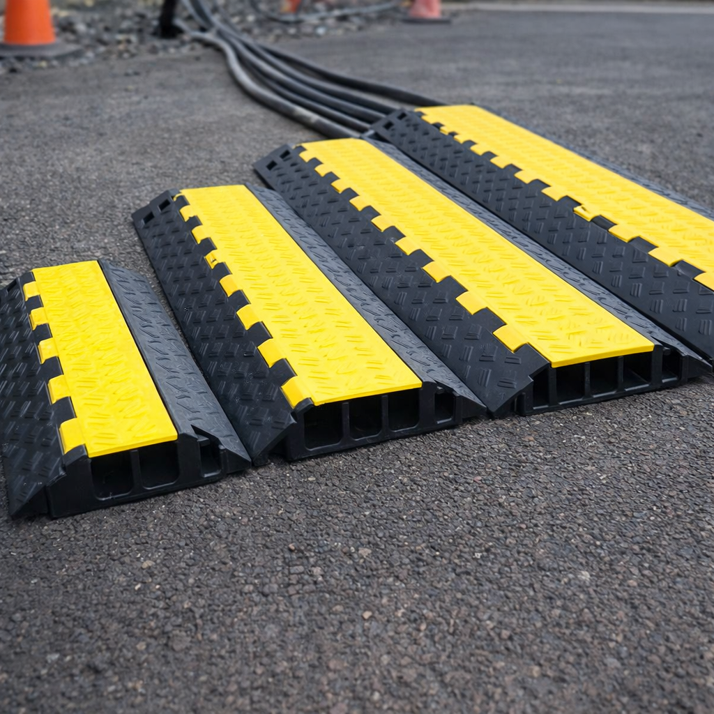 Heavy Duty Cable Protectors – Black & Yellow – 1, 2, 3 & 5 Channel – Commercial Use