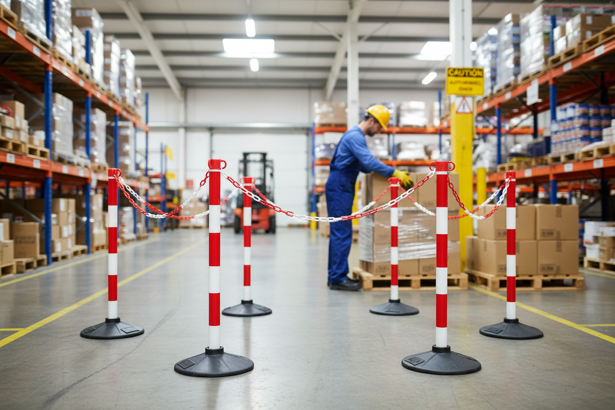 Premium Post and Chain Barrier Kit - 25 Metre Options with Multiple Color Variants for Crowd Control and... | Barriers Co