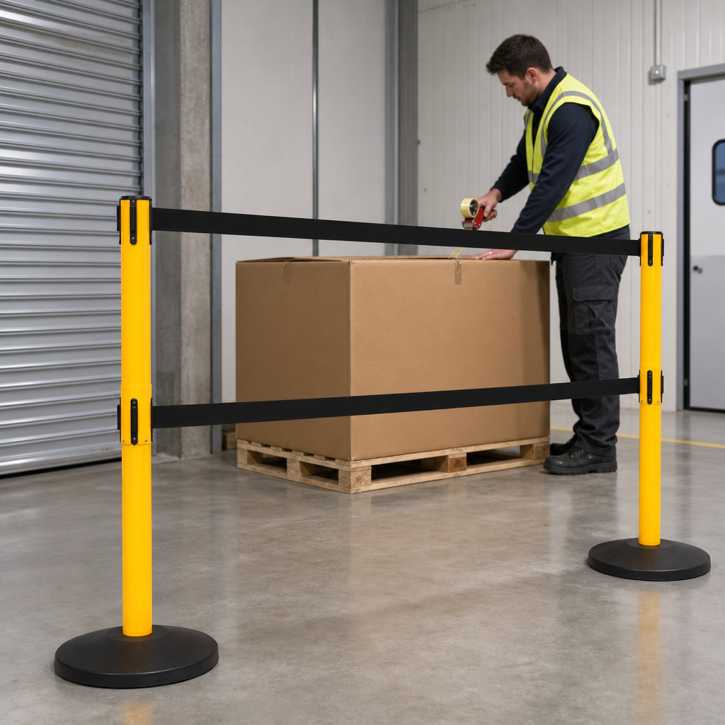 450 Twin Belt Barrier System for Safety Management (Pack of 2)