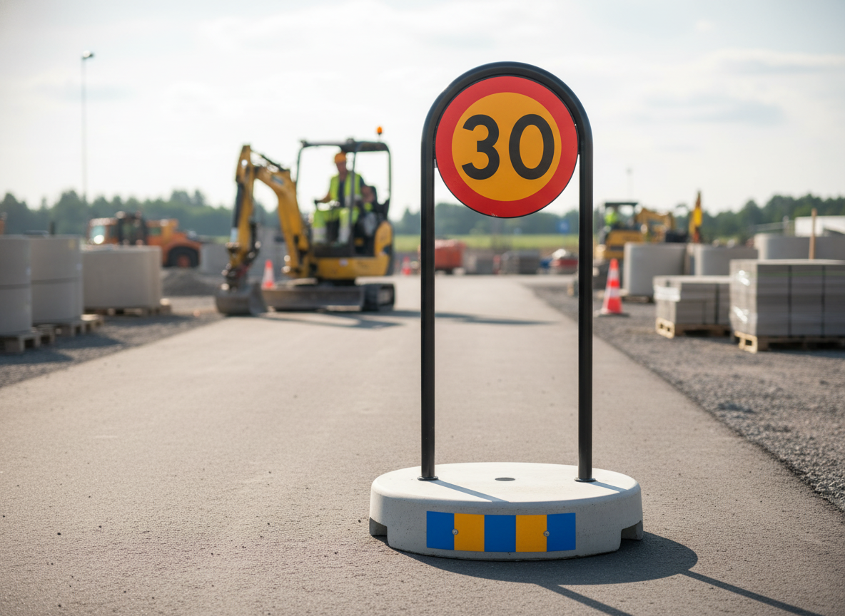 Premium Traffic Island for Residential Areas and Roads - Concrete Design with Reflectors and Easy Mobility