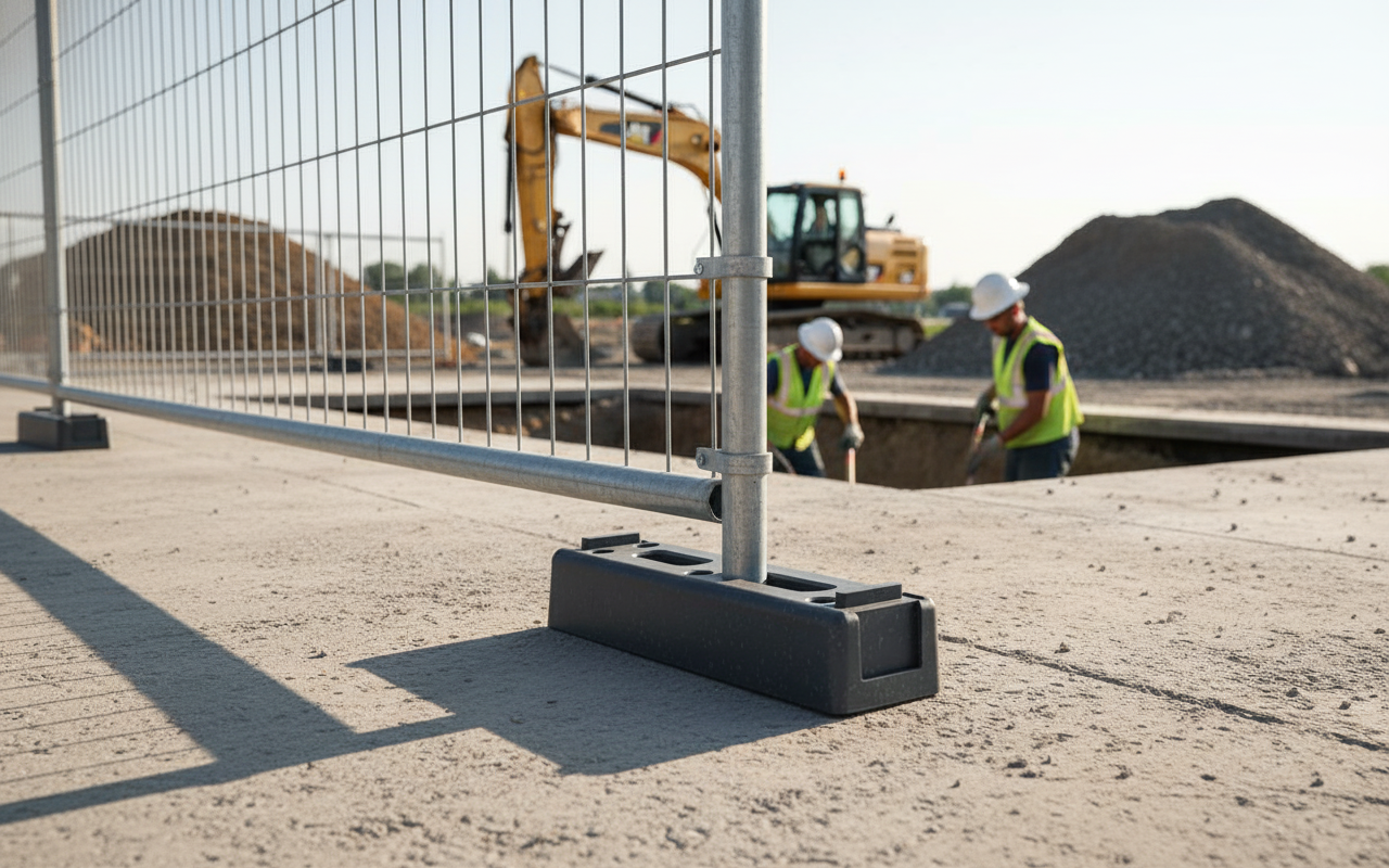 Premium 16kg Plastic Base for Temporary Fencing - Durable, Weather-Resistant, Ideal for Construction and Events