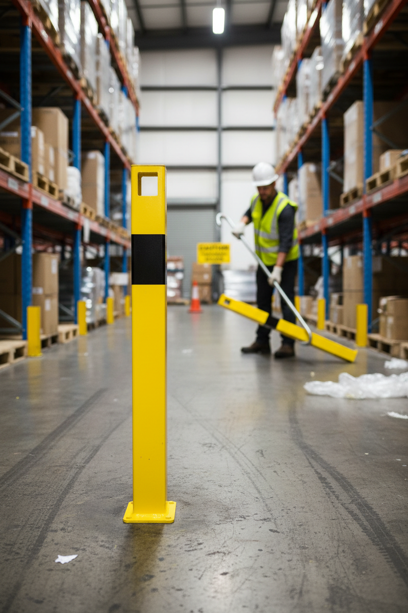 Professional Protective Railing Posts - Removable for Temporary Access Routes with Durable Construction