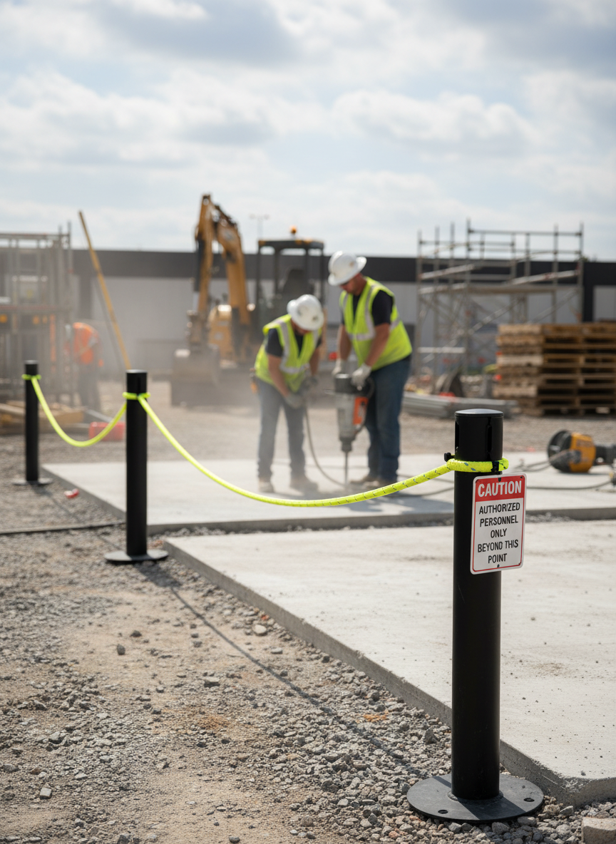 Premium Replacement Rope for Barrier Systems - 28m Fluorescent Yellow for Visibility and Safety