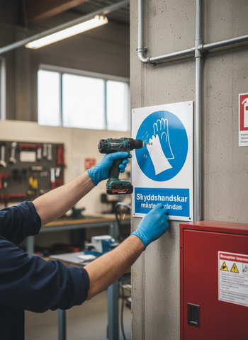 Premium Safety Sign - Mandatory Use of Protective Gloves, Multiple Materials and Sizes for Clear Workplace Safety