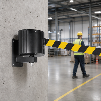 Heavy Duty Aluminium Wall-Mounted Belt Barrier 23m for Large Areas