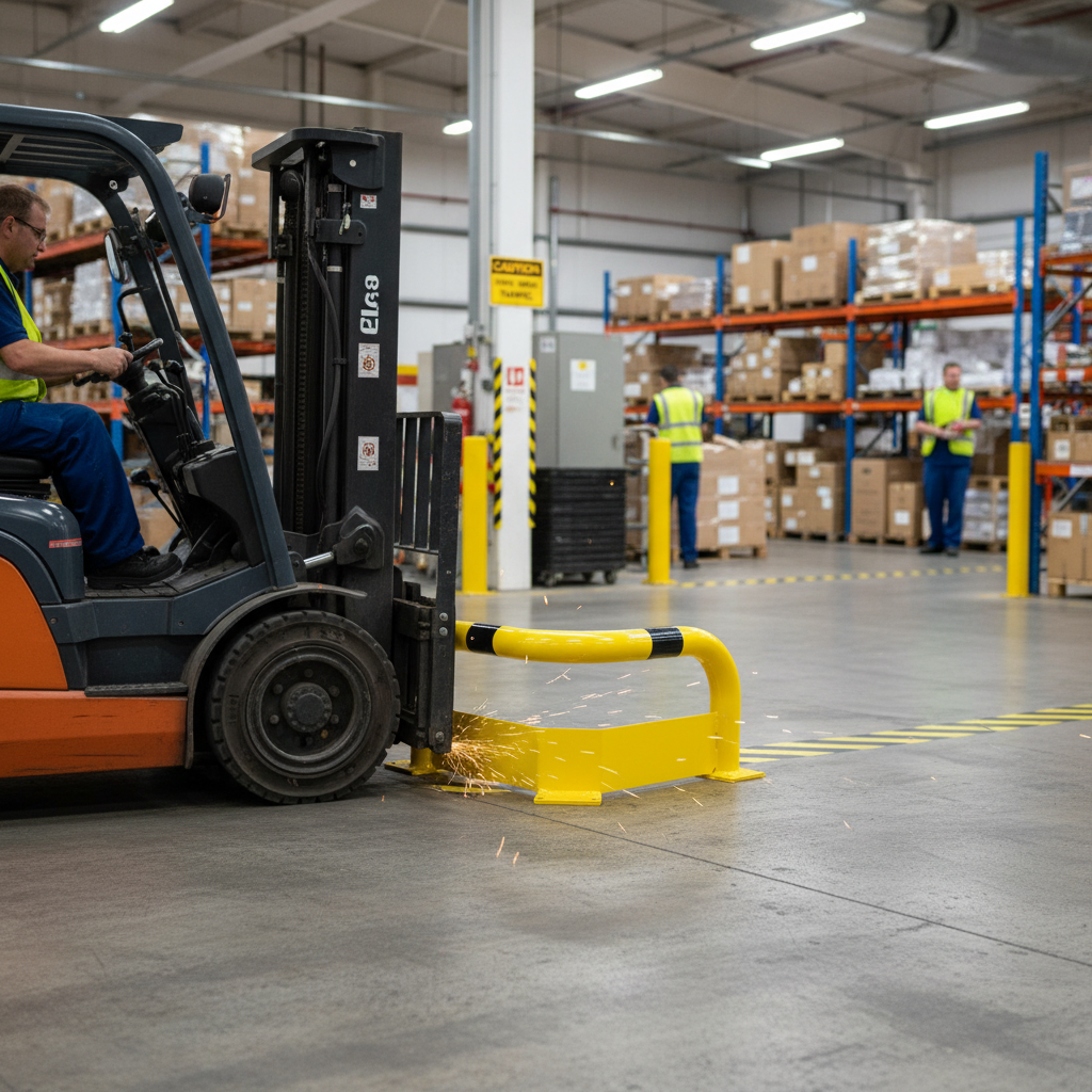 Premium 76mm Corner Guard with Under Run Protection for Forklift Safety - High-Quality Professional Grade for Industrial and 
