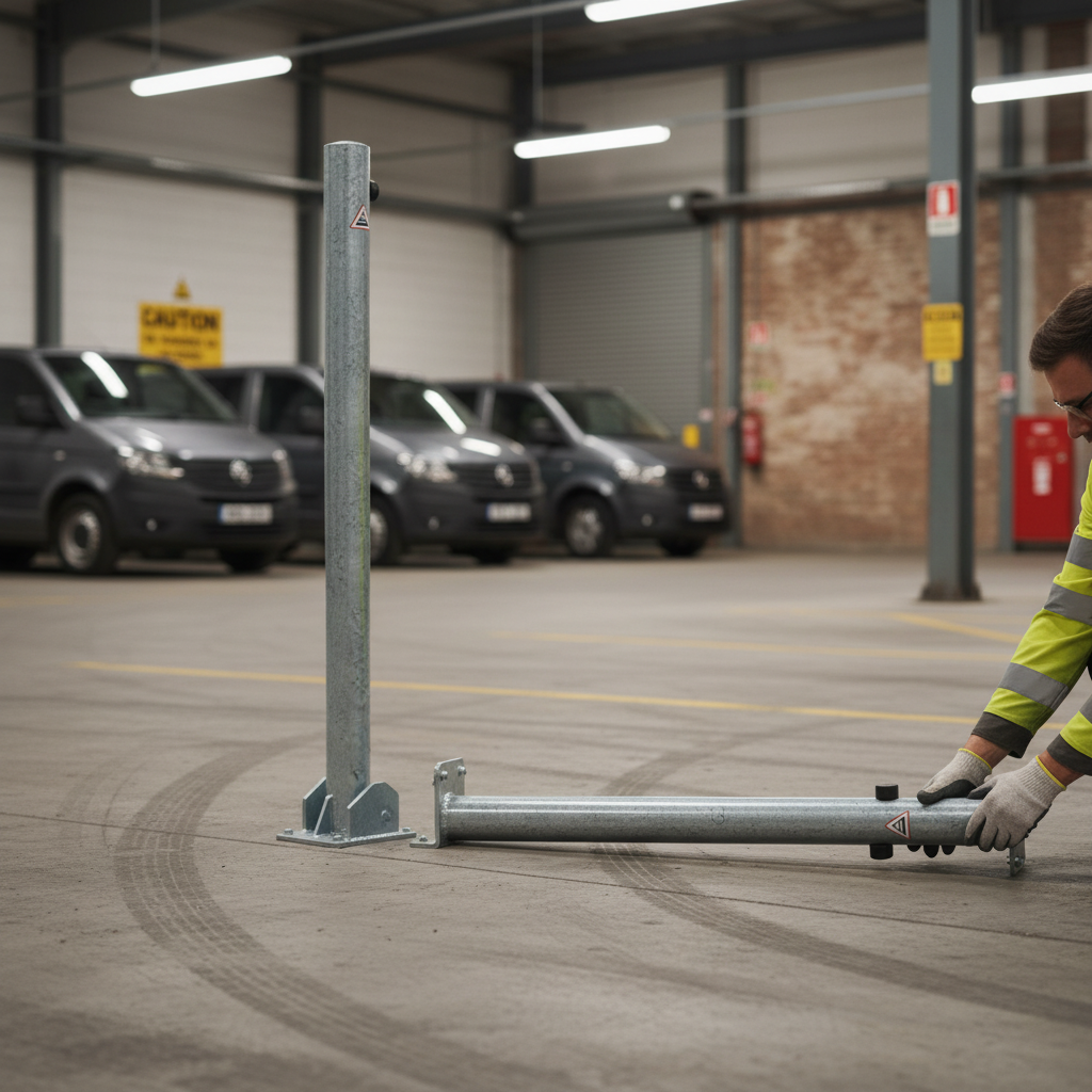 Premium Heavy Duty Foldable Bollards - Hot-Dip Galvanized Steel with Multiple Mounting and Locking Options