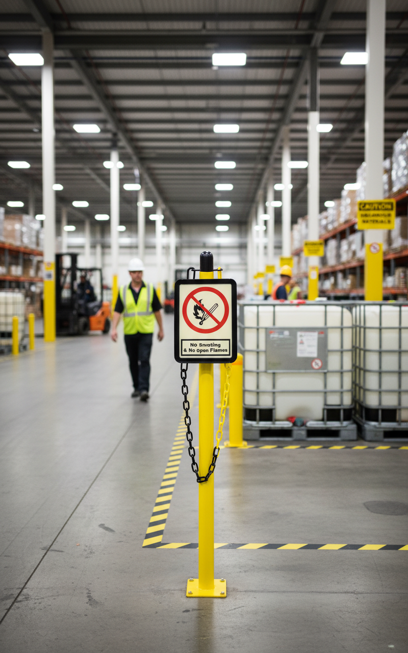 Premium Plastic Sign Holder for Chain Posts - A4 Size Compatibility for Clear Signage Display