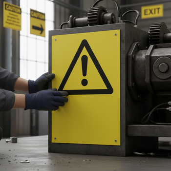 Professional Warning Sign for Machinery Activation, Various Sizes and Durable Materials for Workplace Safety