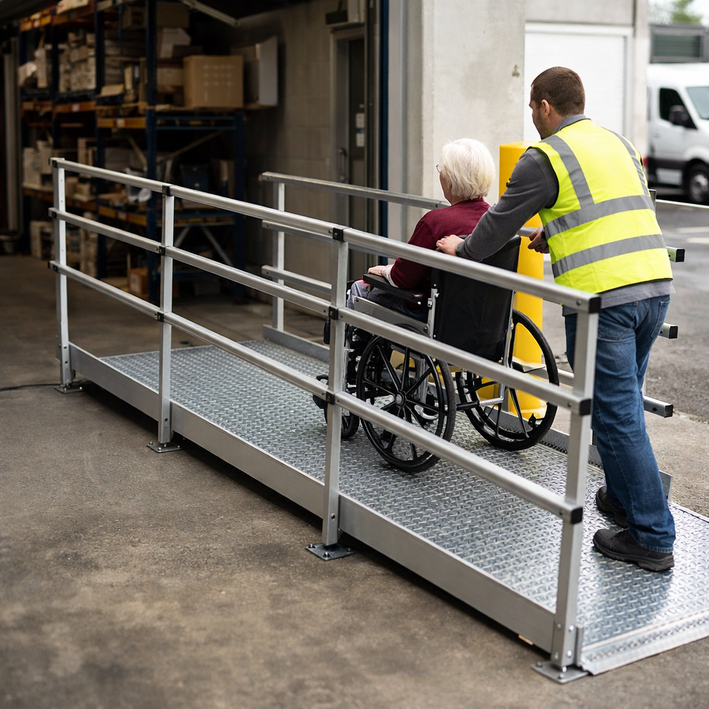 Modular Ramp System – 1100mm x 2310mm – Double Height Handrails – Portable