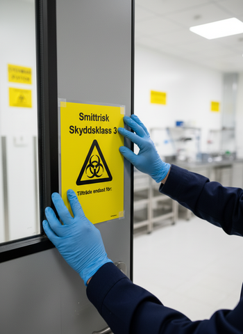 Premium Warning Sign for Infection Risk Class 3 - Durable PVC, Magnet, and Aluminum Options with High-Resolution Print