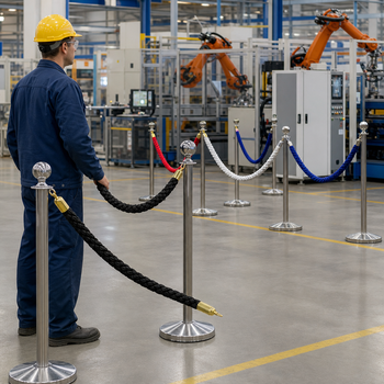 Braided Barrier Rope with Snap-Ends for Crowd Control