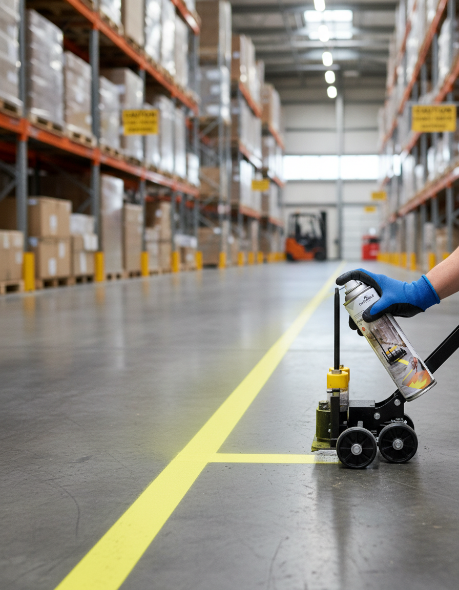 Premium High-Performance Floor Marking Paint for Clear Industrial Markings, Ideal for Walkways, Storage Zones, and Hazard Highlighting