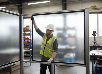 Premium Frosted Barrier Panels - 1240mm Height for Enhanced Safety and Visibility in Various Applications