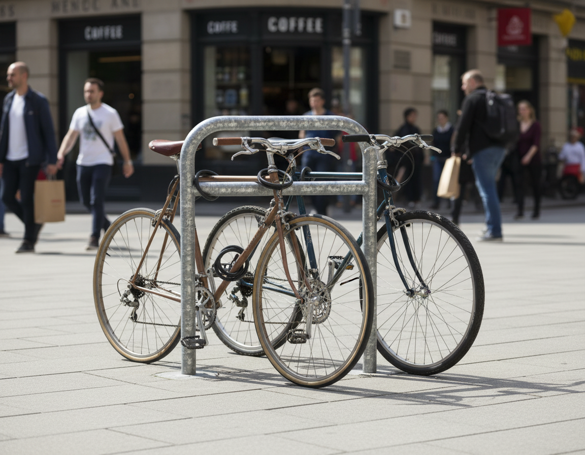 Premium Heavy Duty Reinforced Bike Stand with 50mm Galvanised Steel Construction - Ideal for Secure Locking | Barriers Co
